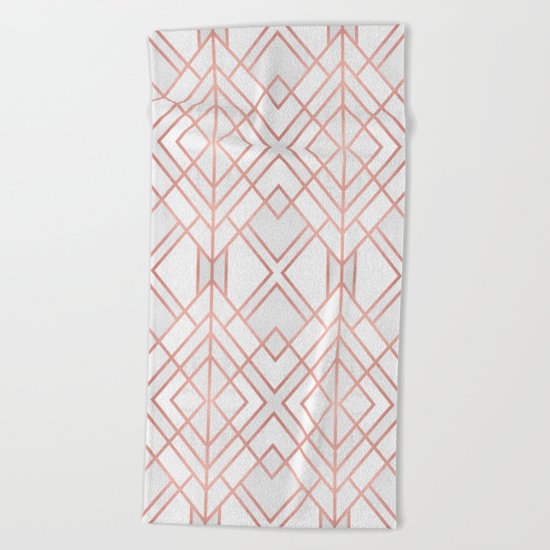 Geo Rose Gold Beach Towel