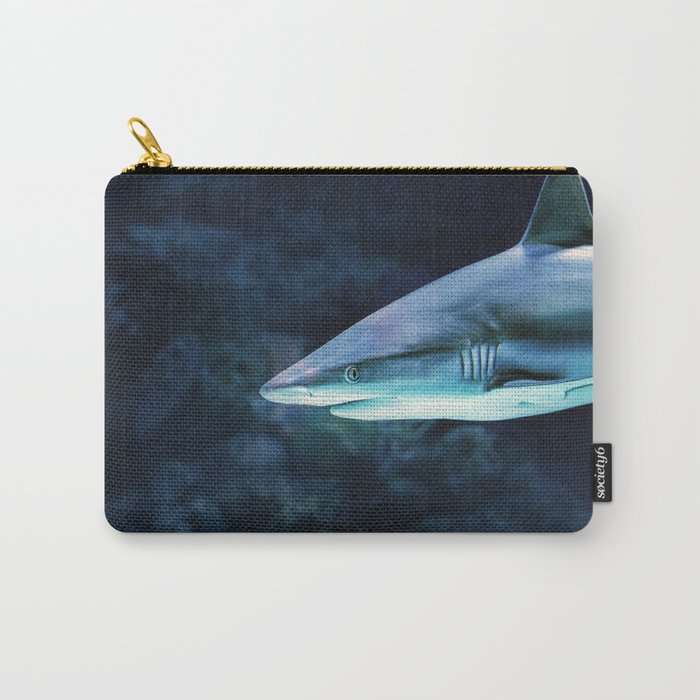 Gray Shark Head (Color) Carry-All Pouch