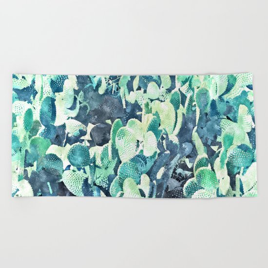 Watercolor Cactus ||| #society6 #decor #buyart Beach Towel