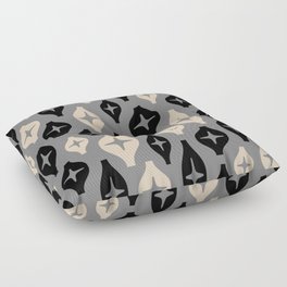 Floating Lanterns 623 Black Gray and Beige Floor Pillow