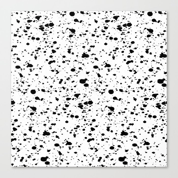 Paint Spatter Black and White Canvas Print by Simple Luxe by Nature