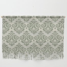 Victorian Gothic Pattern 527 Sage Green and Beige Wall Hanging