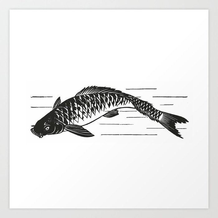Koi Japanese Fish Art Print By Upopot Society6