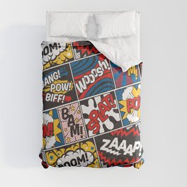 Modern Comic Book Superhero Pattern Color Colour Cartoon Lichtenstein Pop Art Comforter