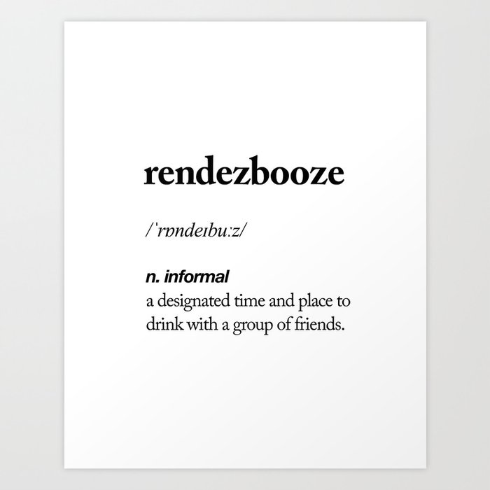 Rendezbooze black and white contemporary minimalism typography design home wall decor bedroom Art Print