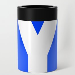 Letter Y (White & Blue) Can Cooler