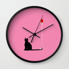 Balloon Cat Wall Clock
