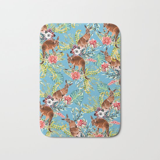 Kangaroos Pattern Bath Mat