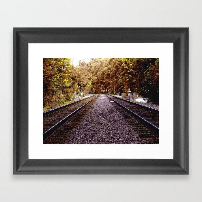 Seattle Train Tracks Framed Art Print