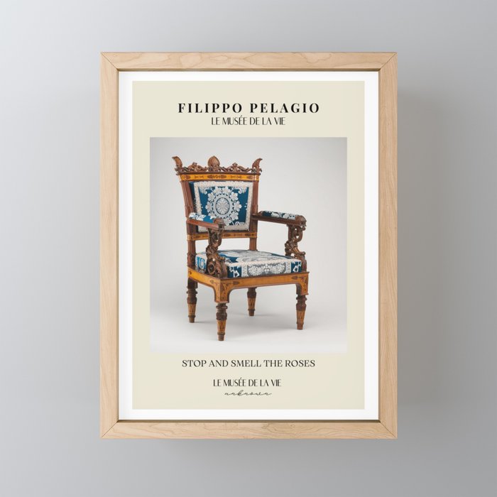 Vintage designer chair | Inspirational quote 25 Framed Mini Art Print