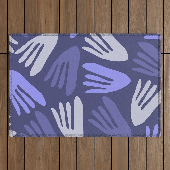 Big Cutouts Papier Découpé Abstract Pattern in Purple Periwinkle and Lilac Lavender Outdoor Rug