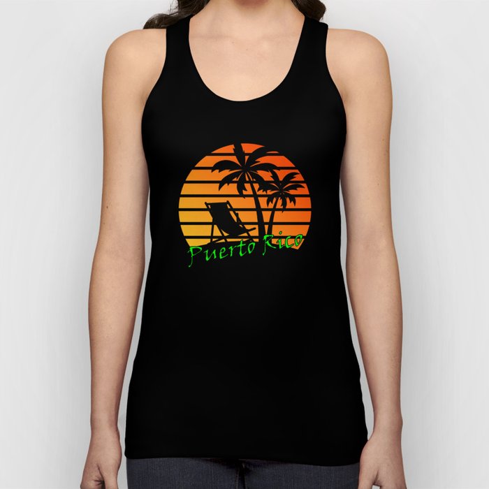 Puerto Rico Retro Vintage Sunset Tank Top