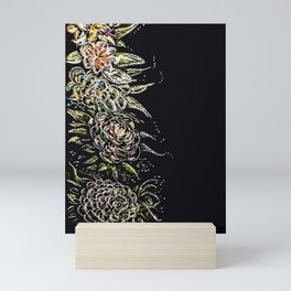 Oil pastel flowers Mini Art Print