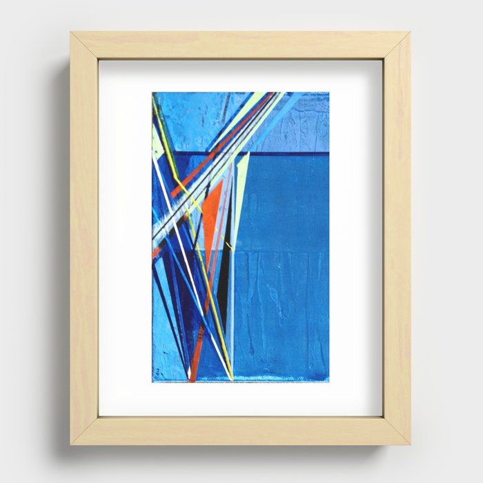 Blue Paint Recessed Framed Print