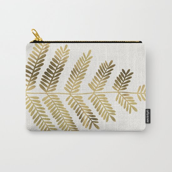 Gold Leaflets Carry-All Pouch