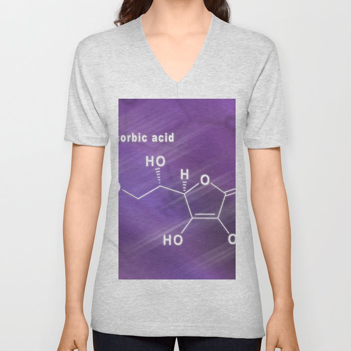 Ascorbic acid Structural chemical formula V Neck T Shirt