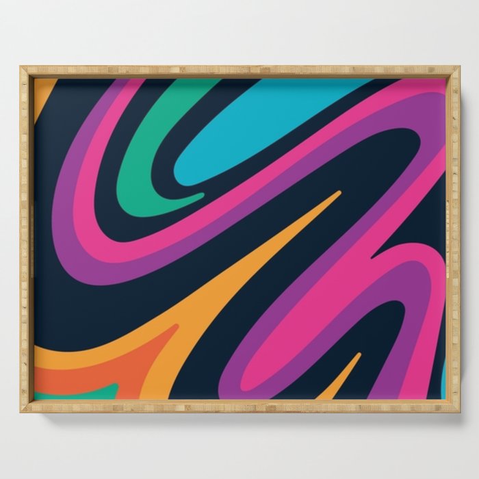 Psychedelic Sexy Multicolored Dreams of Marble Serving Tray