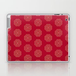 Tribal cross pattern - red Laptop Skin