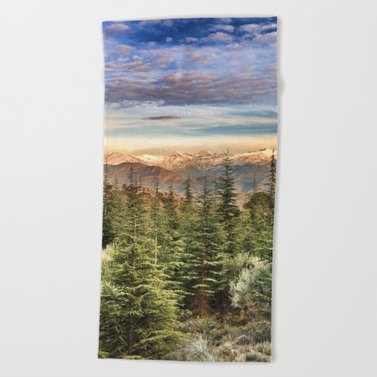 "Wildderness". Adventure at the mountains... Beach Towel