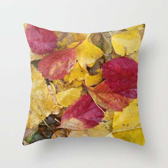 "Rain leaves" Throw Pillow