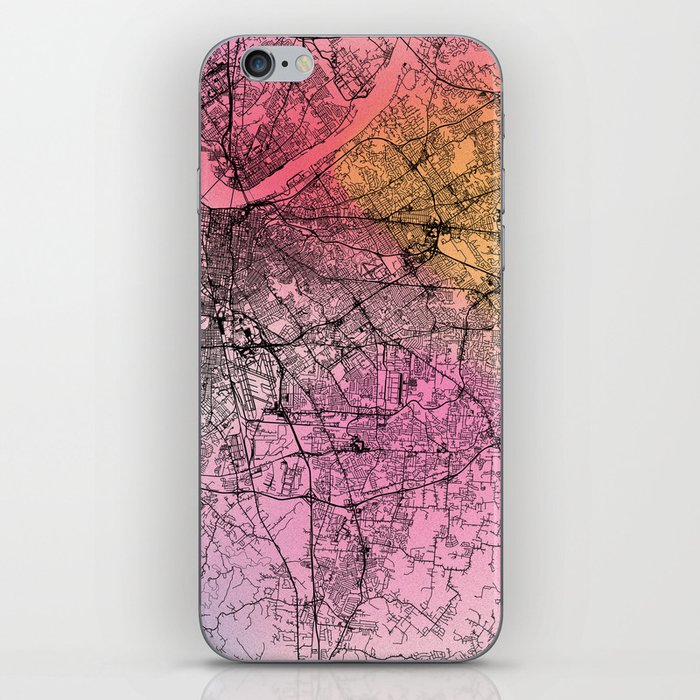 colorful Louisville city map iPhone Skin