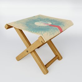 Abstract art gestual and organic flower Folding Stool