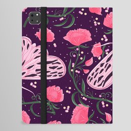 Moth pink pattern 001 iPad Folio Case