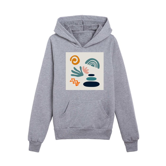 Nordic Shapes Abstract Kids Pullover Hoodie
