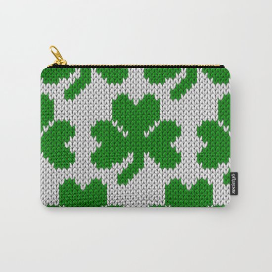 Shamrock pattern - white, green Carry-All Pouch