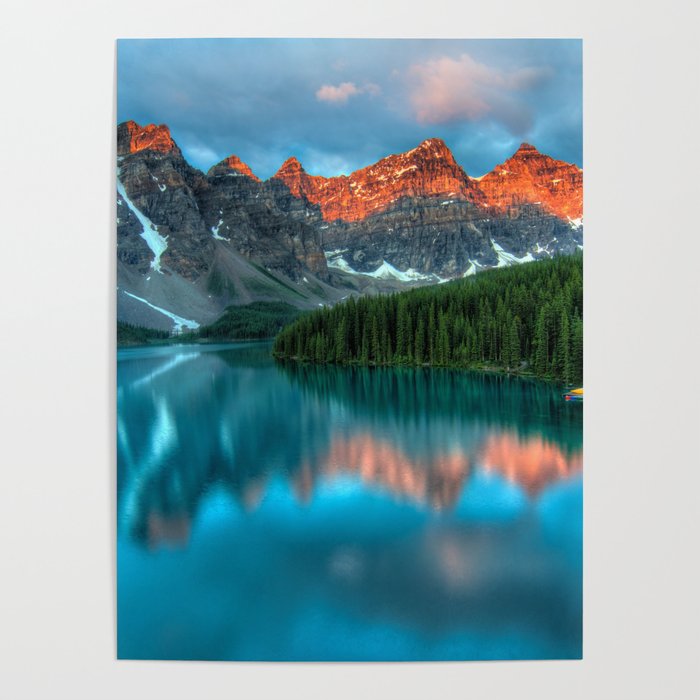 Moraine Lake at Sunset, Banff National Park, Canada Poster
