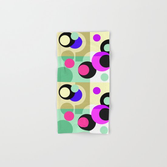 Colorful geometric pattern with polka dots . Hand & Bath Towel