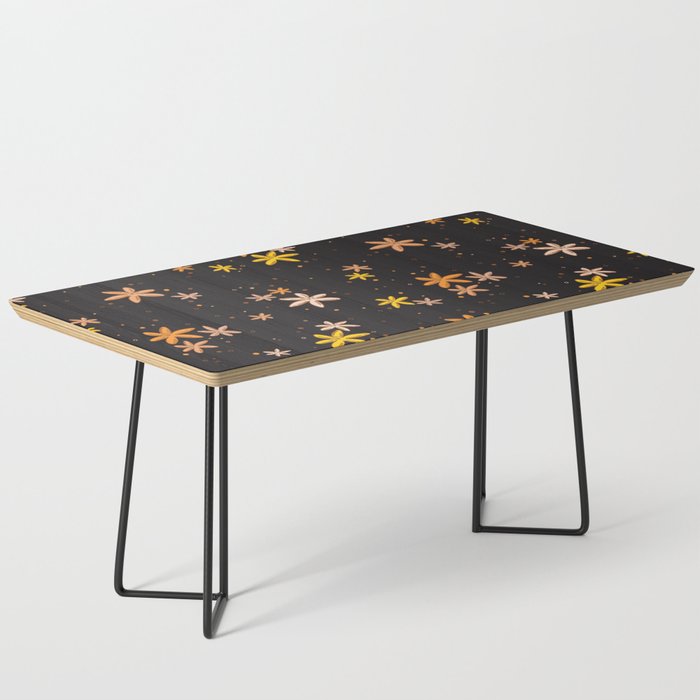 Orange and yellow flowers and dots pattern  Coffee Table