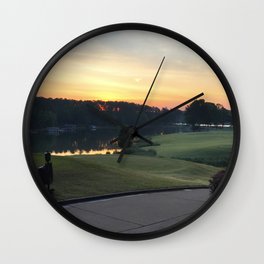 Golfing the Lake Wall Clock
