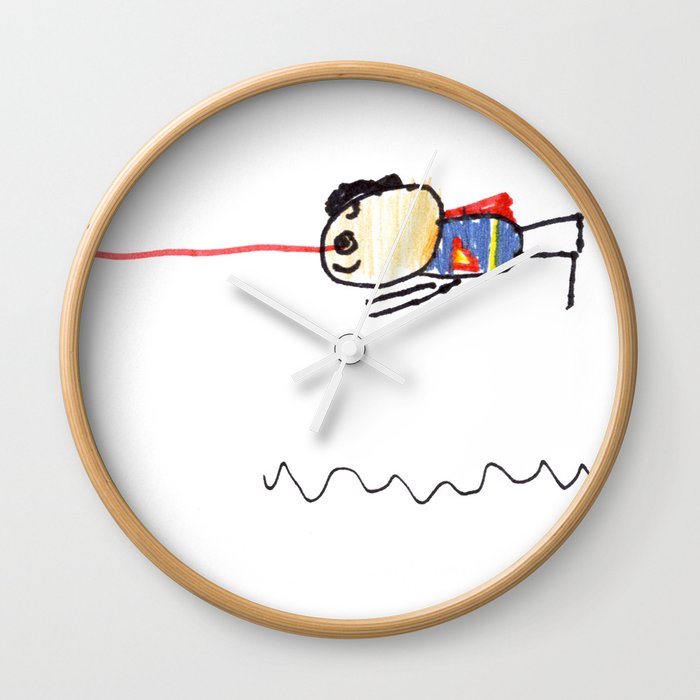 Silas Rocket Superhero 4 Wall Clock