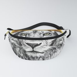 lion with a crown power king Fanny Pack