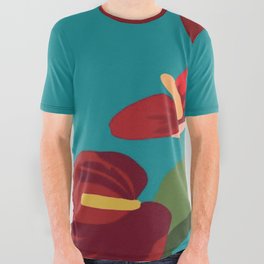 Anthurium House Plant All Over Graphic Tee