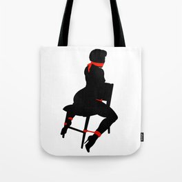 Bondage girl on chair Tote Bag