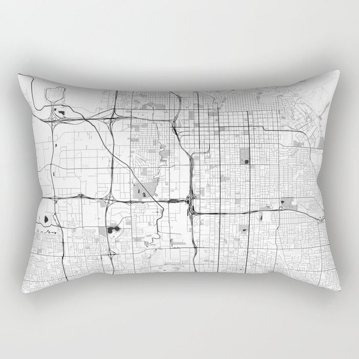 Salt Lake City Map Gray Rectangular Pillow