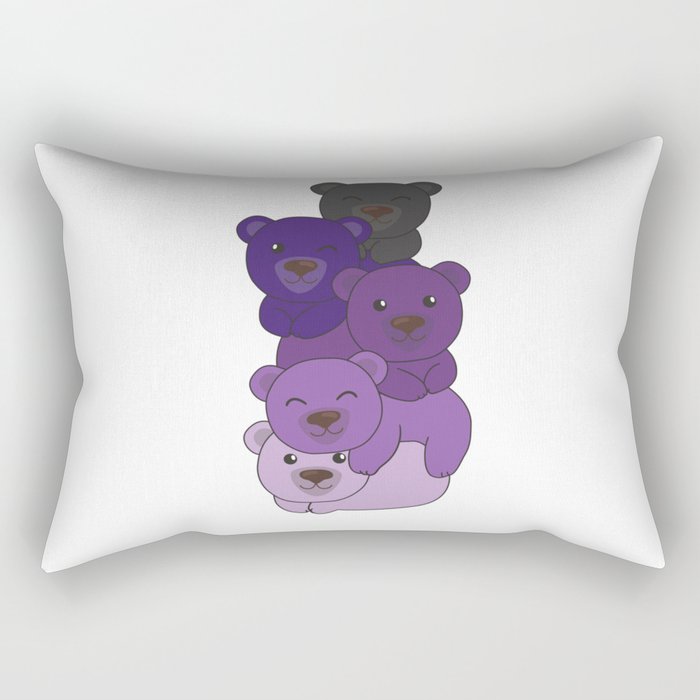 Enbian Flag Pride Lgbtq Cute Bear Pile Rectangular Pillow