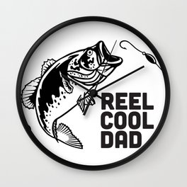 Reel Cool Dad, A Father's Day Gift for a Dad Who Loves to Fish Wall Clock | Fishing, Cooldad, Fisherman, Mug, Camping, Dadlovesfishing, Bestdadever, Giftfordad, Lovetofish, Reelcooldad 