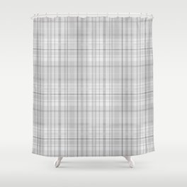 Light Grey Plaid Shower Curtain