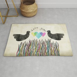 Love in the grass Rug