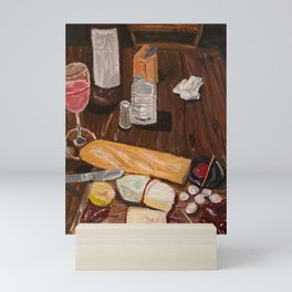 wine and cheese in a cave Mini Art Print