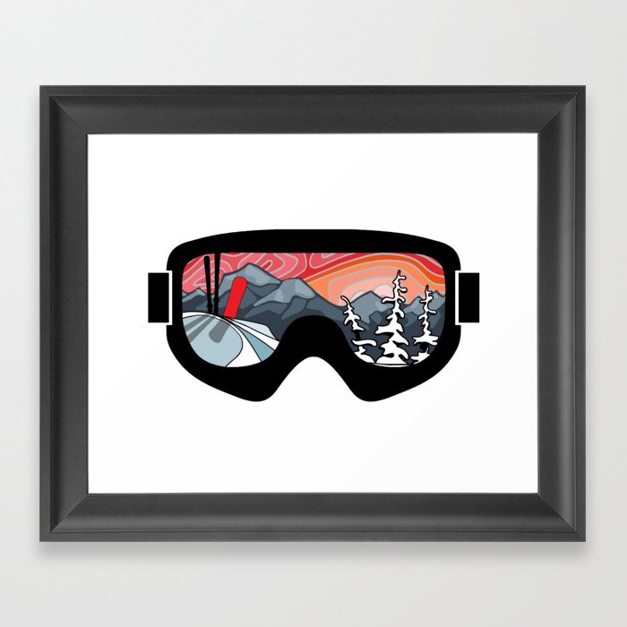 Snow Sport Sunset | Ski and Snowboard Series | DopeyArt Framed Art Print