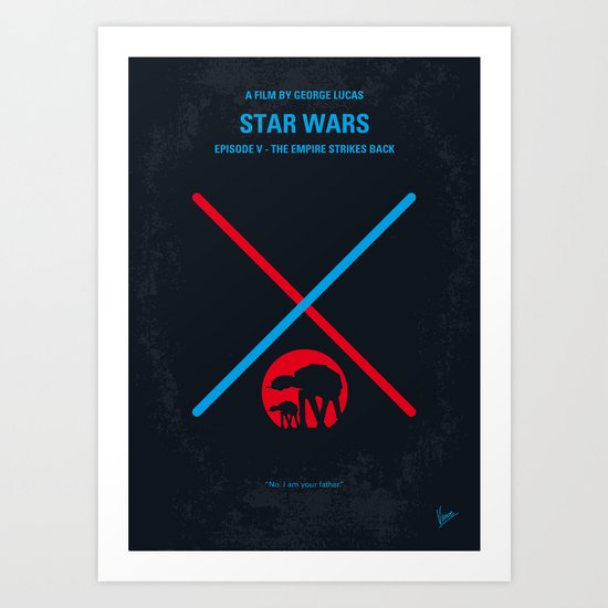 No155 My STAR Episode V The Empire Strikes Back WARS minimal movie poster Art Print