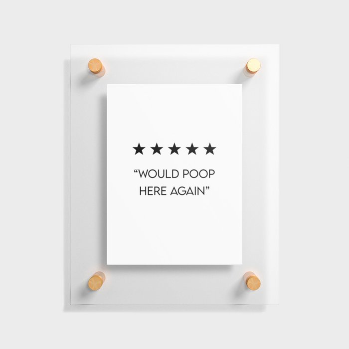 5 Star "Would Poop Here Again" Floating Acrylic Print