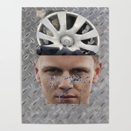 Barbed Wire Face Poster