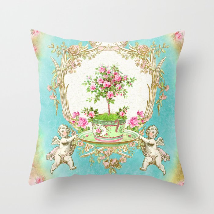 French Baroque Patisserie Tea Throw Pillow