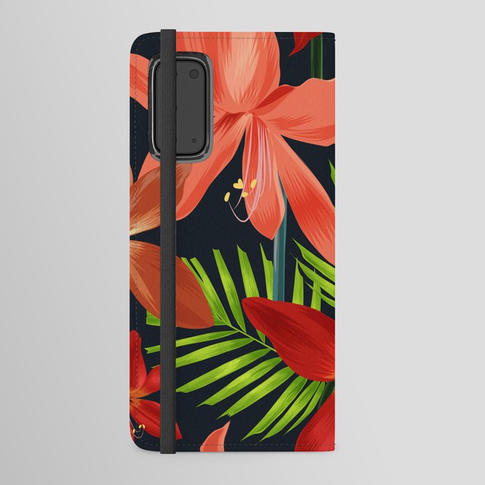 Great Red Flowers Android Wallet Case