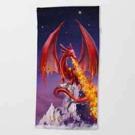 Red Dragon Beach Towel